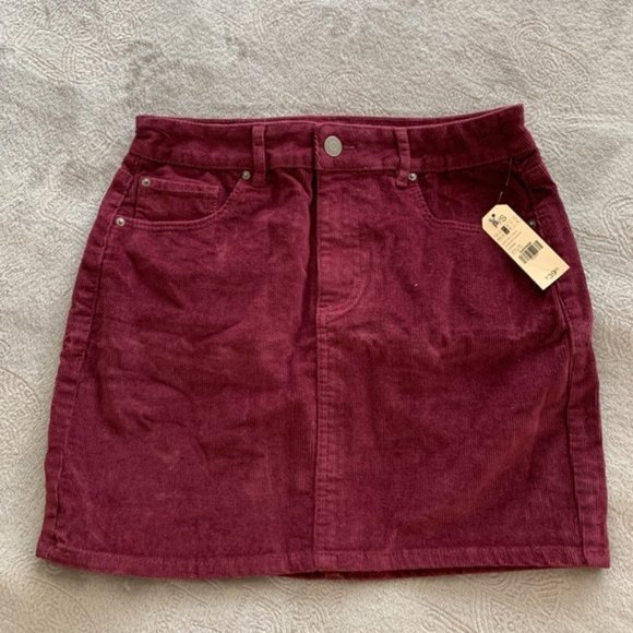 Garage Dresses & Skirts - NWT Corduroy skirt wine color